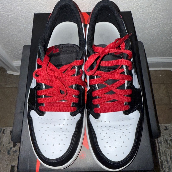 Jordan 1 Black Toe Low Sneakers - Picture 2 of 10